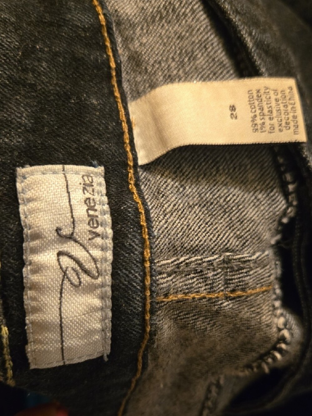 Venezia Women Darkwash Bootcut Jeans with Multicolor Pocket Stitching 28W - Picture 6 of 8